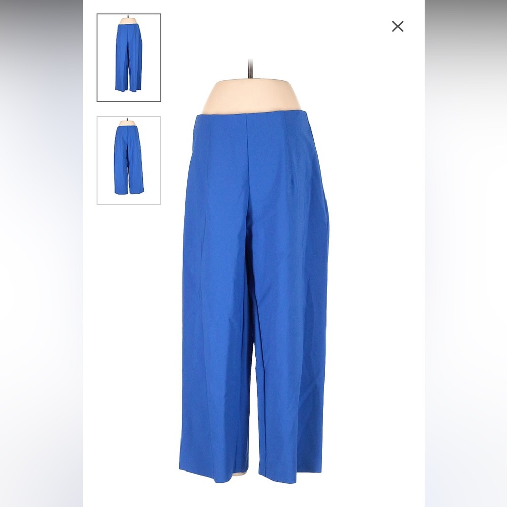 nicole miller blue crop wide leg pants